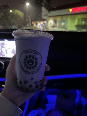 Taro snow, less sugar, add boba.