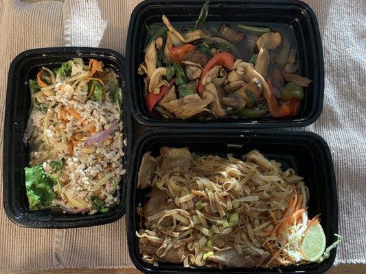 B5. Nam Sod Salad F8. Basil Eggplant Chicken Rice E1. Pad Thai