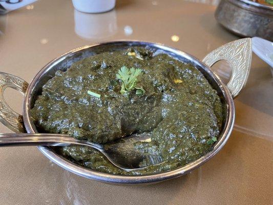 Saag Paneer (spinach & cubed Indian cheese)