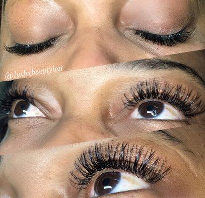 Natural Classic LUSH Full-set eyelash extensions