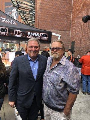 Gary Radnich and me KNBR sports announcer  we played basketball against each other I HS