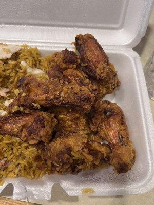 Old burnt wings and old rice