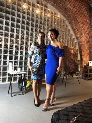 Owner Carla Bisong and artist Lauren Luna at a private artist talk event.