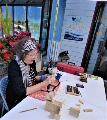 Wood carving demo with Connie McGuire