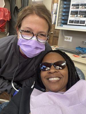 One of the fabulous Dental Divas of Dogwood Dental Care in Carbondale, IL is making my smile more "diva-fied!"