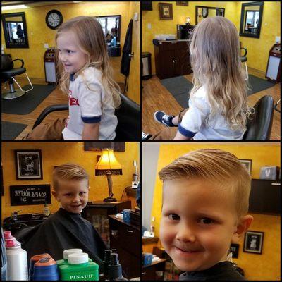 Wilder's first haircut. What a big day for him, his mommy and daddy... He did AMAZING!