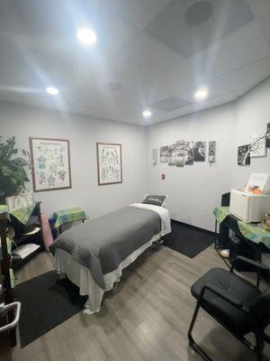 Massage therapy treatment room