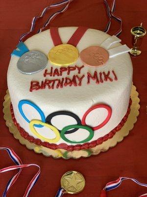 Olympic-themed Birthday Cake - Another delicious dessert from Angela's Bakery.