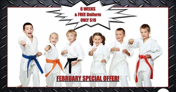 Register for our 6 Week special & get a Free Uniform for ONLY $19. Register on our website at www.novastarmartialarts.com