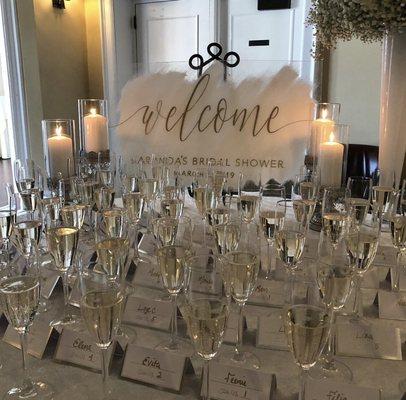 Champagne Glass Entryway Display!  @Whitby Castle