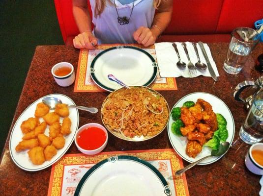 Sweet & Sour Chkn, Fried Rice, General Tso's Chkn