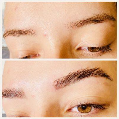 Brow lamentation and lash lift