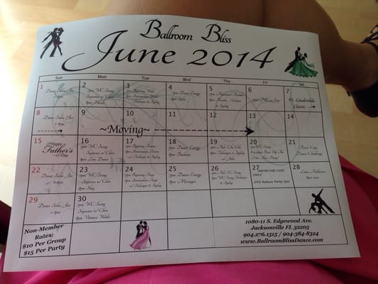 June 2014 schedule