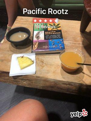 Traditional Kava, Tropical Kava, and pineapple