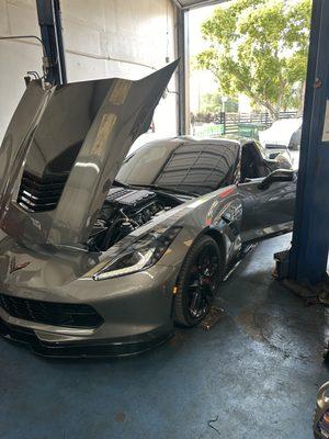 Super Charged Corvette in for a miss fire!