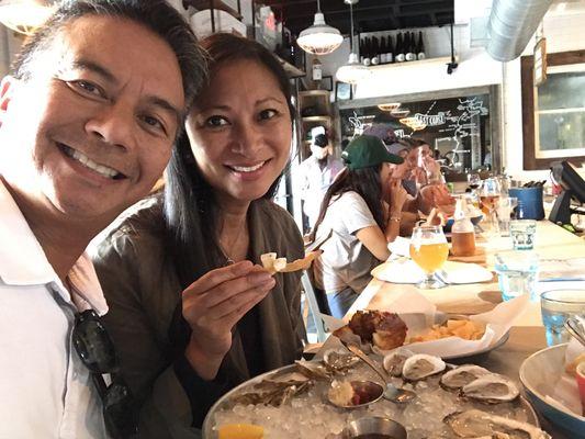 Shucking oysters in Charleston, South Carolina