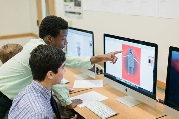 Graphic arts classes allow students to learn on the latest programs in both Mac and PC labs.