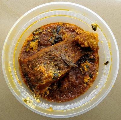 Egusi Soup with fried fish