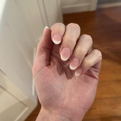 French tip, dip nails