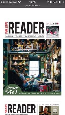 Front page of park slope reader