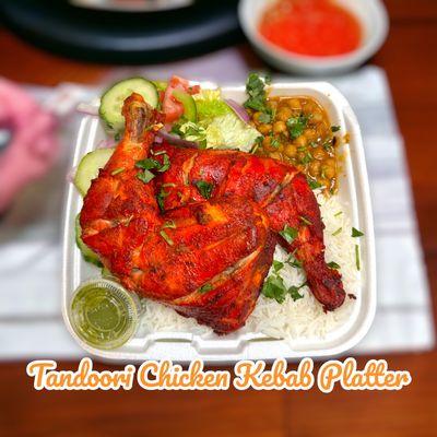 Tandoori chicken kabob platter