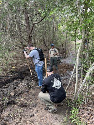 Volunteers out for trail maintenance