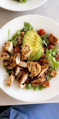 Half natural Caesar salad with added chicken