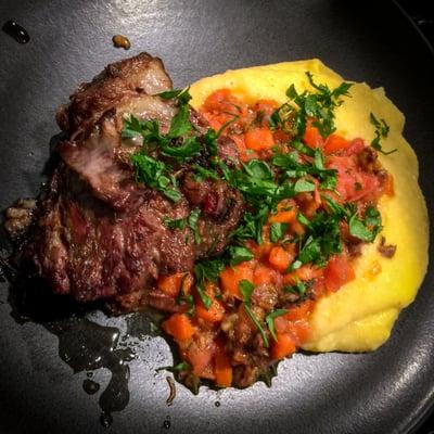 lamb shoulder, polenta and carrots ragout, intense!