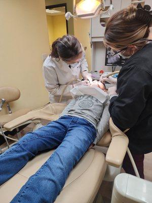 Good times!!! My 8 yr old first cavity extraction!!!! Dr. Kelly and staff was great getting his mind off the procedure. Thanks !!