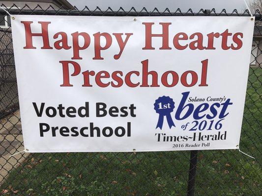 Honored to be voted best Preschool in Solano County!