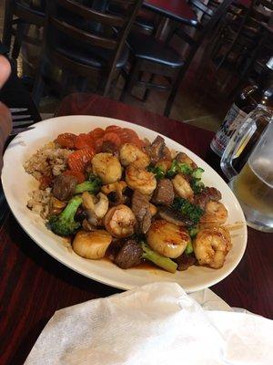 Hibachi steak shrimp and scallops