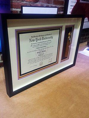 NYC Diploma Framing Specialist. Earn it. Frame it. Display it.