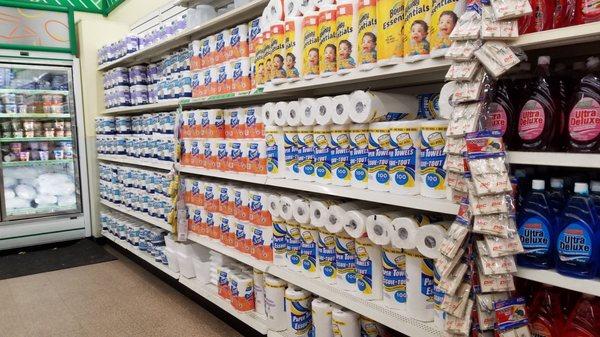 On January 4, 2020 during the Covid-19 pandemic their shelves are well stocked with toilet paper and paper towels.