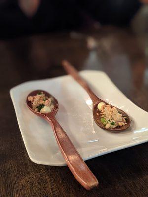 Amuse bouche from chef's tasting menu 1.21.22 @bilalandjesseatfood