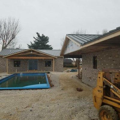 New home construction and pool