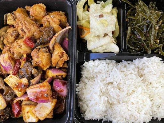 Chong Qing Chicken "Claypot" in take out containers