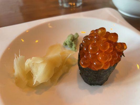 $4.95 1 piece Ikura Sushi (salmon roe)