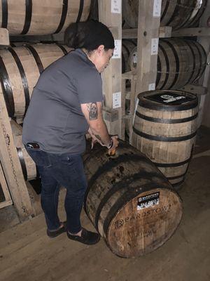 Thieving whiskey straight from the barrel