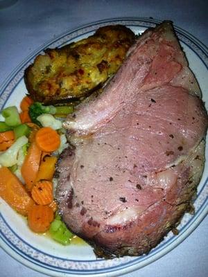 Prime rib and twice baked potato