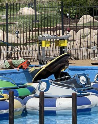 Bumper boats closed/being repaired