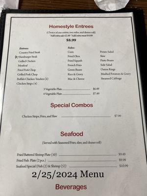 Menu 2/25/2024