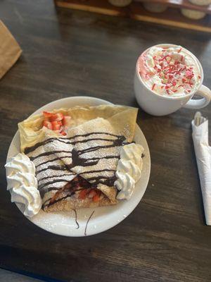 Valentine's Hot Cocoa and Berry Crepe!