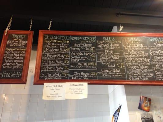 The menu board