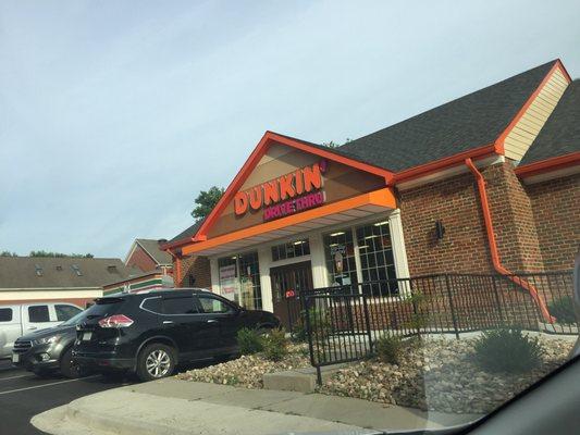 From the drive thru of new Dunkin'