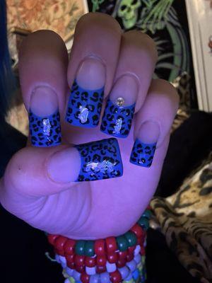 leopard print duck nails