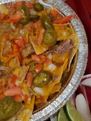 Nachos with Chile Verde