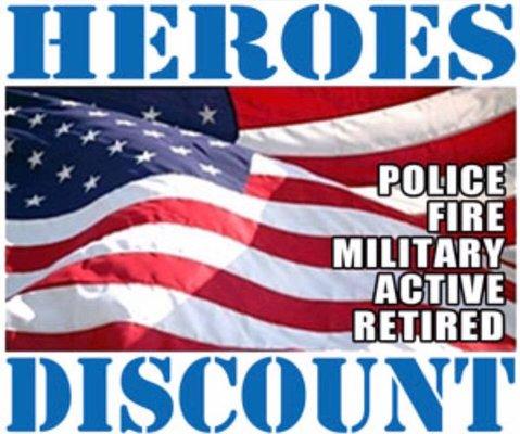 Police, Fire, Veterans and active Military get 15% off massage services!