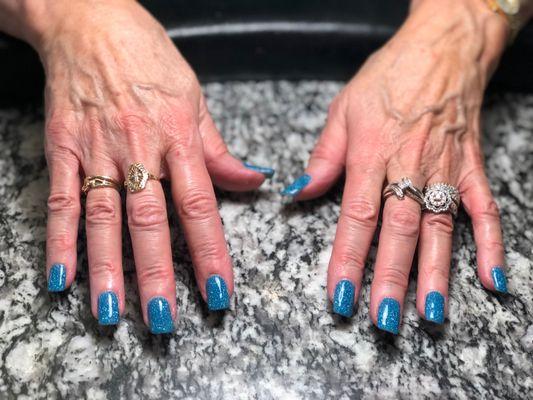 Dip Powder on client's natural nails