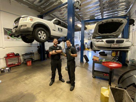 Drew and Aaron in the Shop