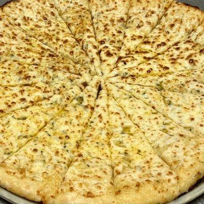 Garlic Cheese Pizza | Garlic Butter Base and Mozzarella Cheese served on our New York Pan Crust